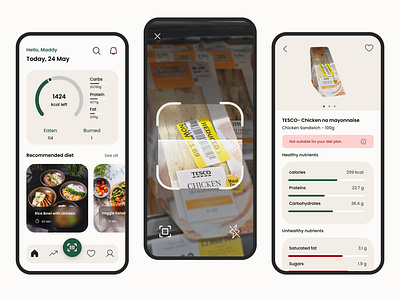 Food diet scanner - concept design design fooddietscanner ui ux