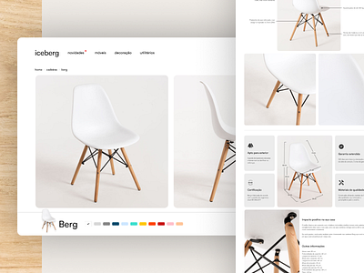 Furniture Landing Page bege chair chair website cream ecommerce furniture furniture website minimalistic ui web design white wood