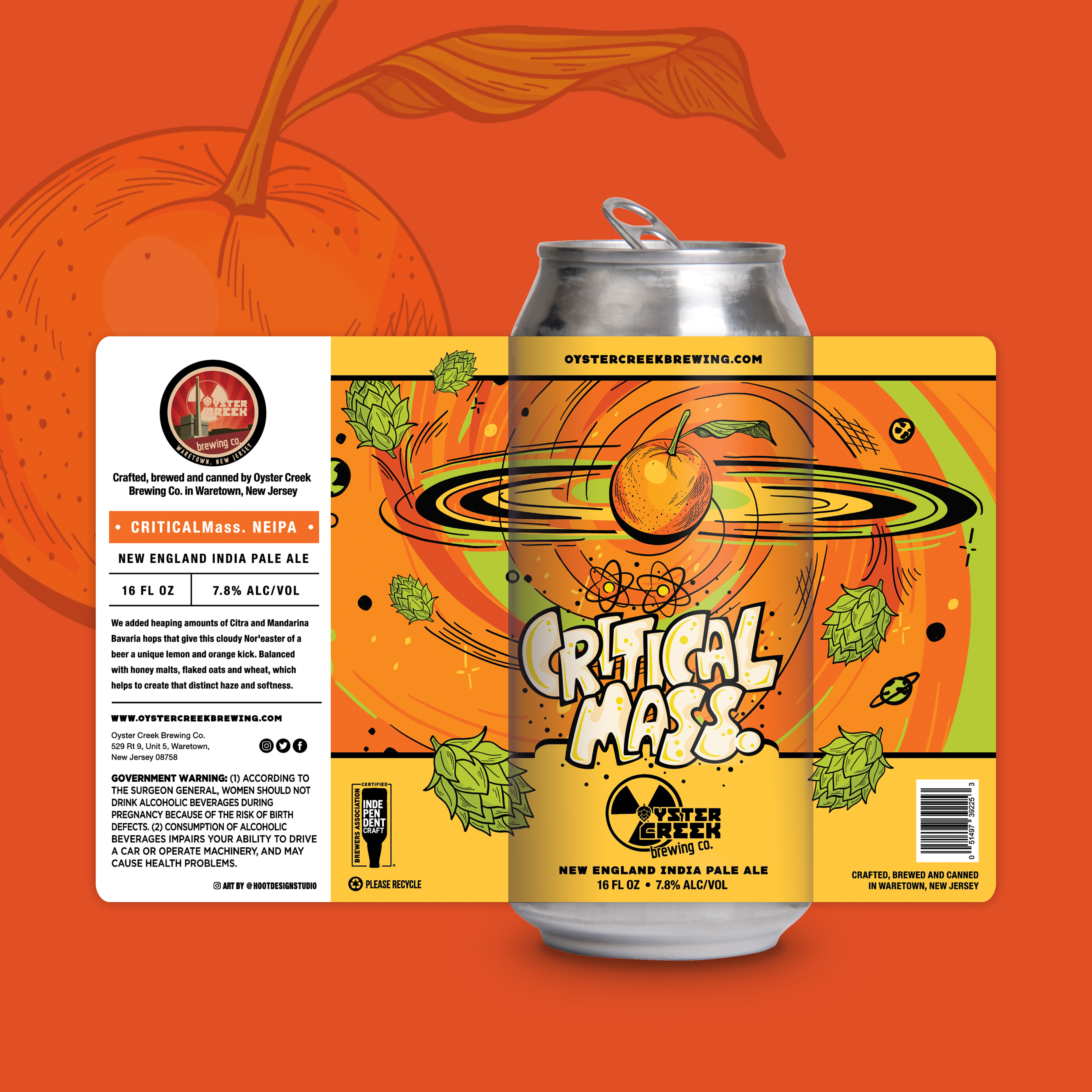 Critical Mass. IPA Beer Label Design by Jen Borror | Hoot Design