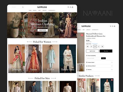 E-Commerce Website Design branding design e website ethinic wear figma landing page design navaani ui uiux website website design