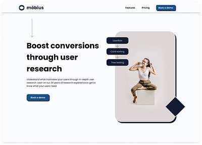 Möbius Research Group | Daily UI 003 daily ui dailyui landing page minimal mobius neubrutalist research ui ux web design webpage