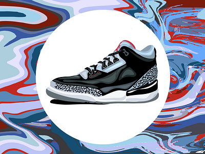 Air Jordan 3 branding design digital art digital illustration digital painting illustration nike portrait shoes vector