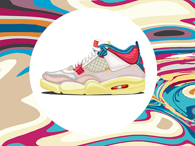 Air Jordan 4 branding design digital art digital illustration digital painting illustration jordans nike portrait shoe sneaker vector