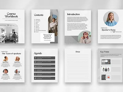 Sleek & Minimal Webinar Course Workbook activity book branding clean corporate design graphic design graphicdesign graphics identity design minimal presentation sleek template template design ui webinar workbook workbook design