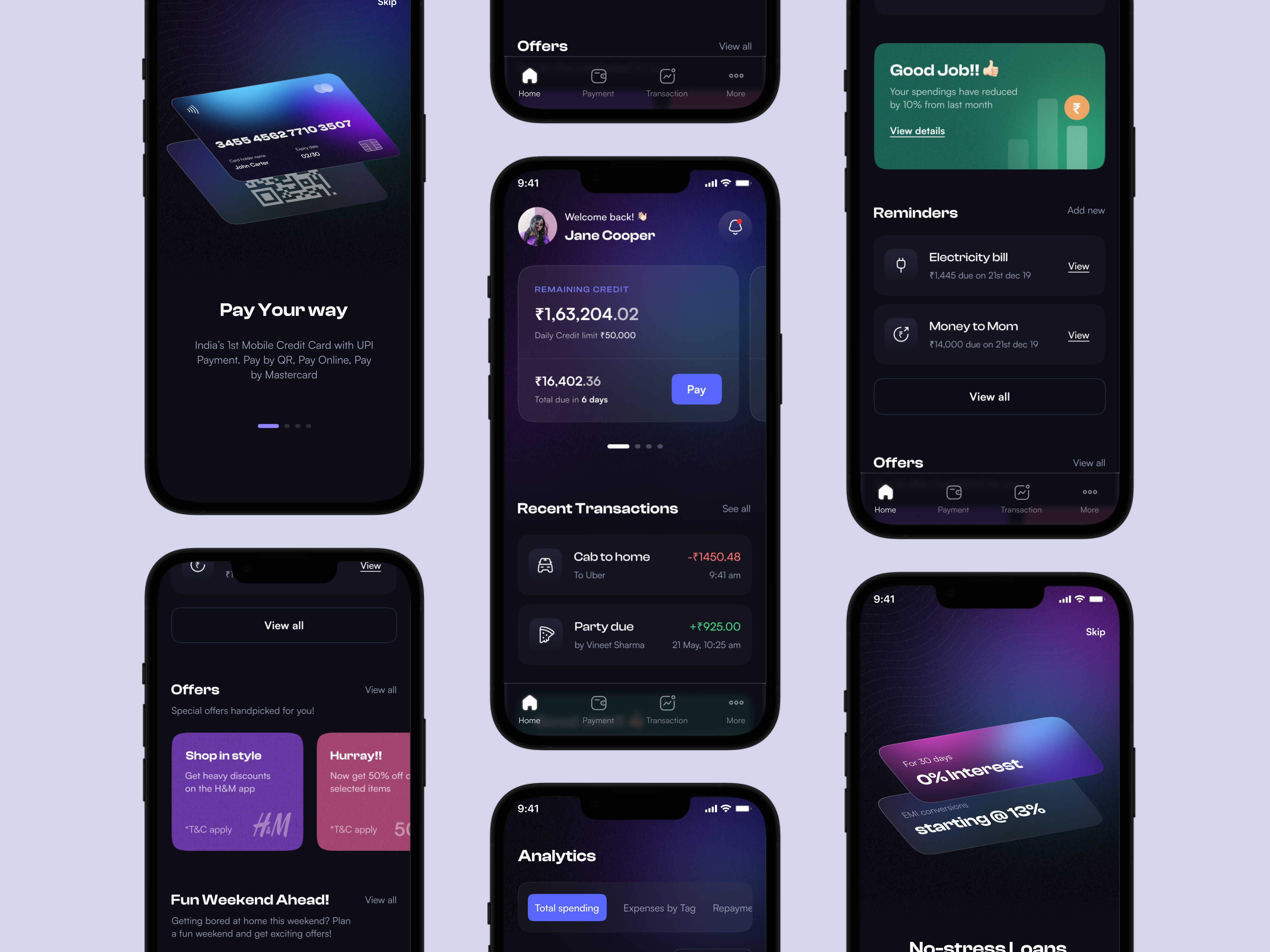 OneCard App UI design concept app clean design credit card design minimal payment payment mode ui upi ux