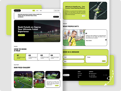 Futsal Landing page landing page simple page web design