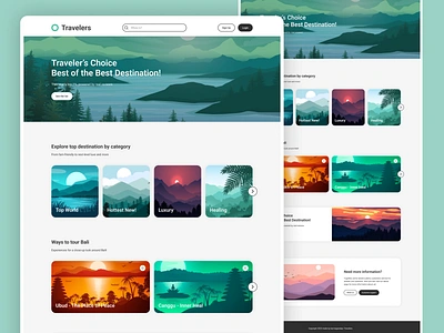 Travel Web Design - Travelers design figma freelancer illustration travel web traveling ui ui designer uiux user interface ux ux designer vacation visual design web design website website design