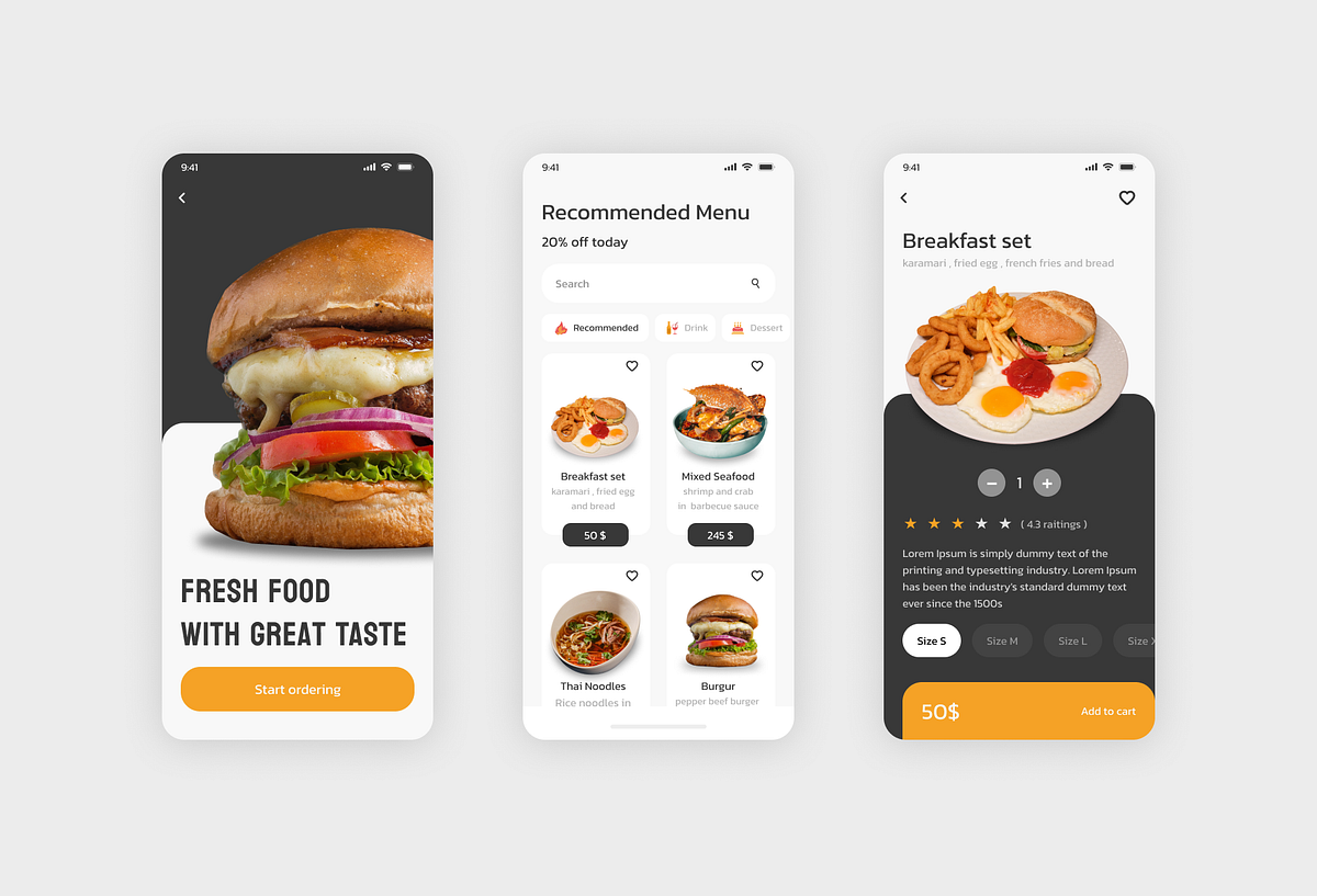 Food Delivery by Kanoknipha Wong on Dribbble