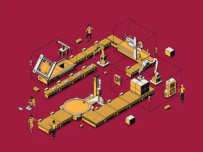 Animated scenes for Prime Packaging 2d animation art creative design drawing graphic design illustration isometric motion graphics vector