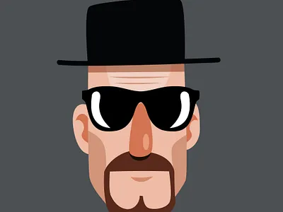 Breaking bad breakingbad character flat design illustration sunglasses tvshow vector