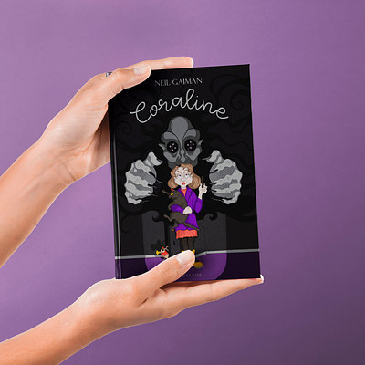 Bookcover for Coraline bookcover characterdesign design designofbook digitalart digitalpainting flatillustration graphic design illustration