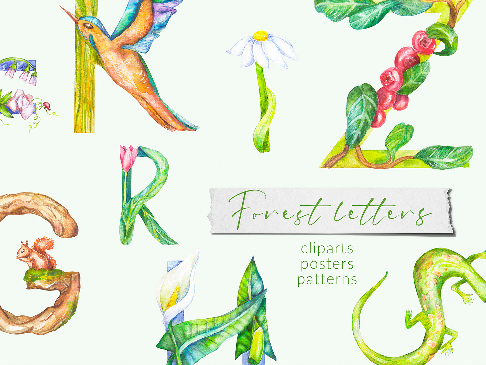 Forest letters by Lidberia on Dribbble