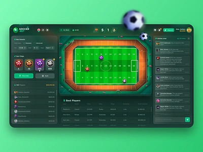 Soccer: Sports Сasino bet betting casino chips desktop football football field gambling game game interface graphic design illustration logo nft soccer sports top ui ux web design