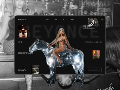 Beyonce world tour website design graphic design typography