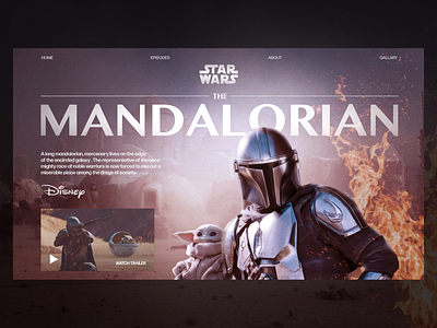 Star Wars: Mandalorian - Landing page animation design illustration ui ux