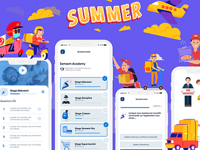 Semsem driver - academy academy app delivery deliveryman design figma food mobile purple tuto ui ux