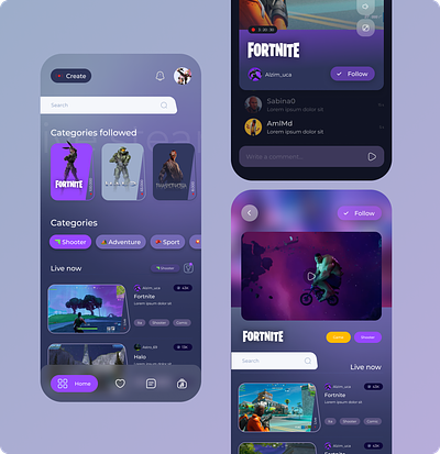 Video Player app🎮 app design figma fortnite game player ui video videoplayer