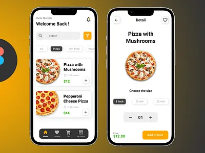 Food Delivery Application Ui Design with Figma design figma mehrabbozorgi ui uidesign uiux مهراب بزرگی