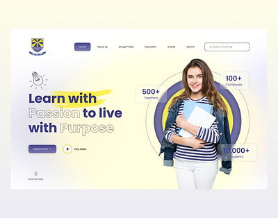 School Landing Page branding design graphic design illustration landing page product design school study ui uiux design ux website