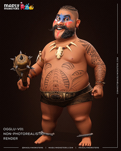 Ogglu-V01 | 3D Character Design by Madly Monsters 3d 3d animation studio 3d character 3d character design 3d character modeling 3d design 3d model 3d modeling 3d render 3d sculpting animation studio character character animation character design character designer stylized character substance painter zbrush