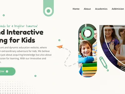Kids Education Web Design design figma graphic design kids kids website landing page ui uiux ux web design website