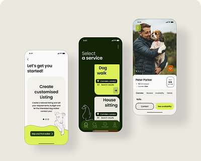 Dogo - Find a dog walker on your terms! app design dog walking app ui ux