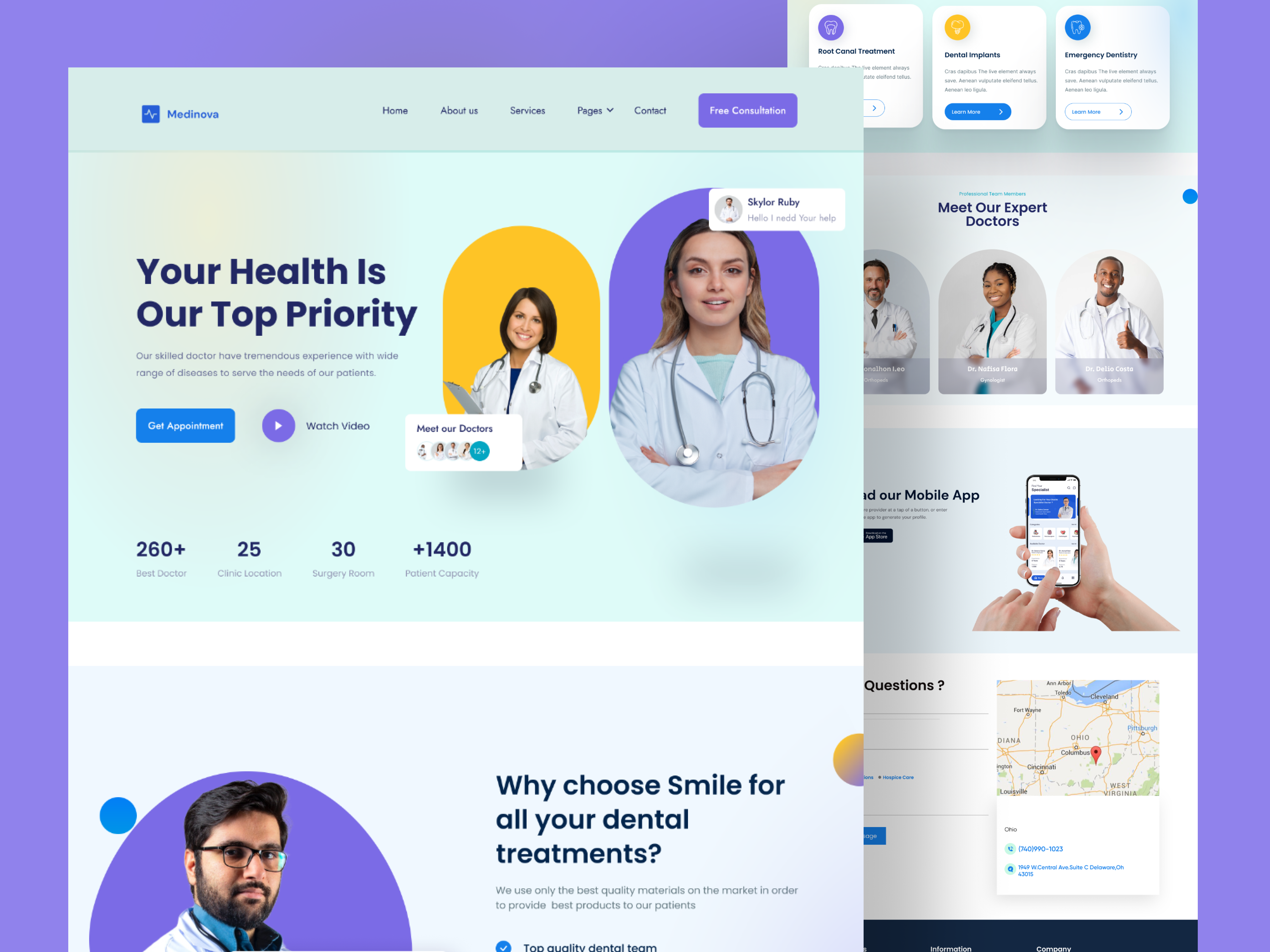 Medical Website Landing Page(Health Care Service) clinic design doctor health health care home page hospital landing page logo medical care medicine modern motion graphics ui website website design