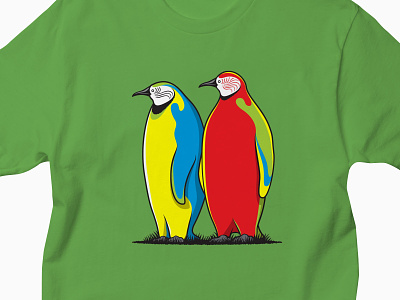 Tropical Species design glenn jones glennz illustration illustrator parrot penguin tee threadless tshirt vector