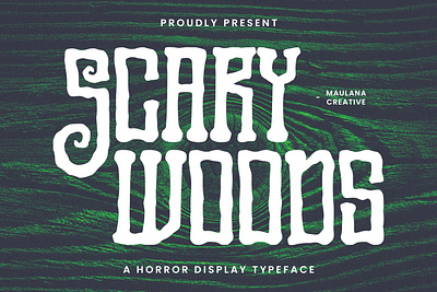 Scary Woods Display Font 3d animation branding font fonts graphic design handmade font modern font motion graphics scary font vintage font wood font
