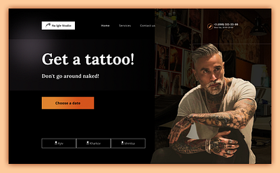 Website design for a tattoo studio adaptive design branding design figma figma expert high fidelity design landing page ui uxui web desidn web site