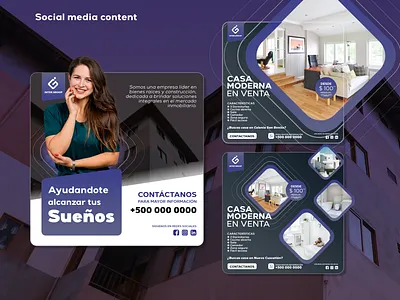 Real estate social media post affinity branding design facebook graphic design honduras instagram media social template vector