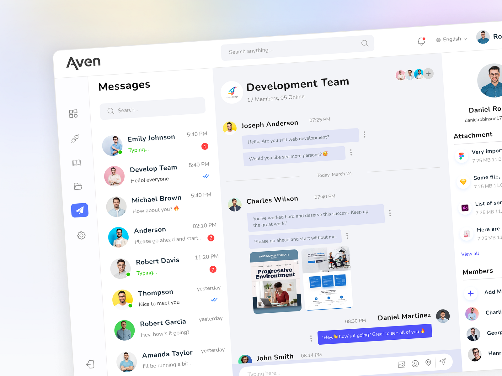 Message Dashboard UI Design by Saiham Hossain on Dribbble