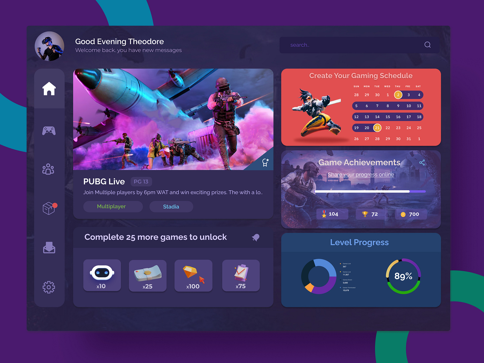 Gaming Dashboard by Yusuf Lateef Agboola on Dribbble