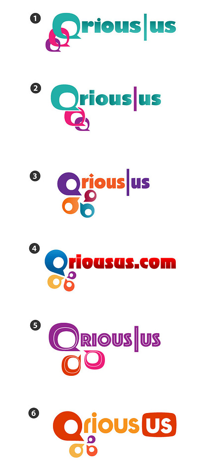 Logo variations for Q/A site branding logo