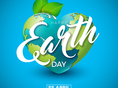 Loveable EARTH 3d graphic design logo minimal vector