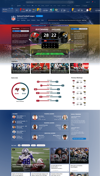 NFL Game Center UX branding ui ux