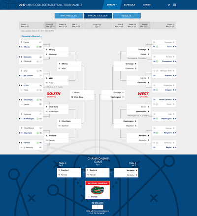 Bing March Madness UX graphic design ui ux