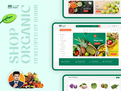 Organic Shop Ecommerce Store Website css ecommerce website elementor figma html javascript online store oraganic food website organic shop php web design woocommerce wordpress