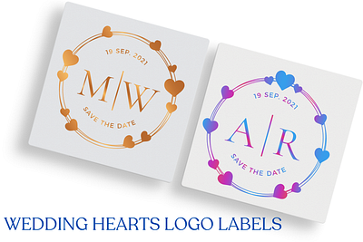 Wedding Hearts Logo Templates logo labels wedding hearts wedding moon