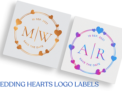 Wedding Hearts Logo Templates logo labels wedding hearts wedding moon