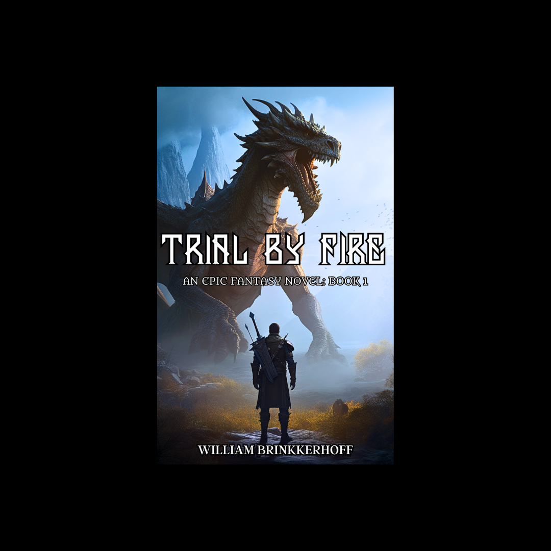 Book Cover Design - Trial By Fire ai book cover design fantasy fiction typography