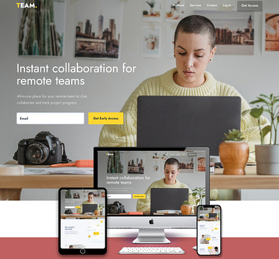 Web design for Team App for Instant collaboration blog cms figma responsive web design webflow website