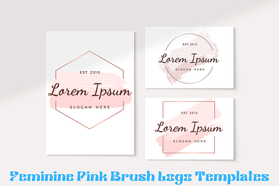 Feminine Pink Brush Logo Templates feminine logos logo templates logos pink logos