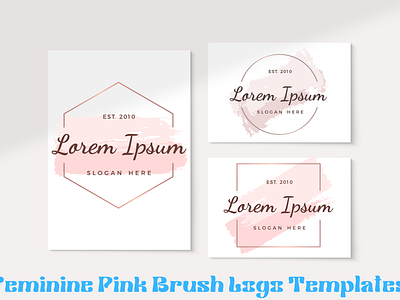 Feminine Pink Brush Logo Templates feminine logos logo templates logos pink logos