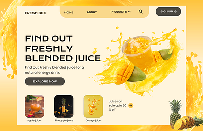 Fresh Juice Website Design app design fresh fresh juice graphic design juices landing page natural ui ux