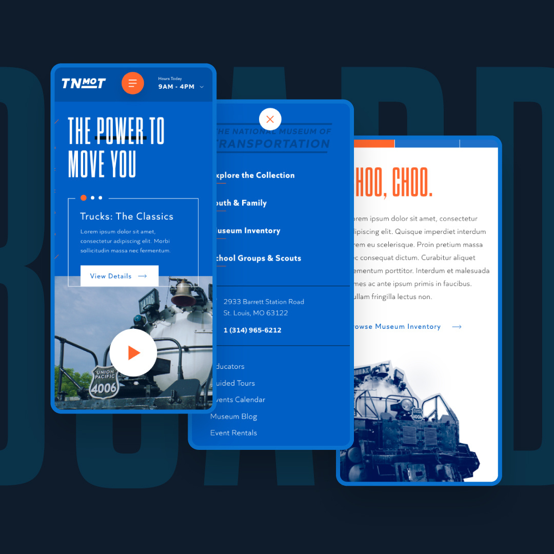 National Museum of Transportation - Brand & Web branding design logo museum nonprofit typography web
