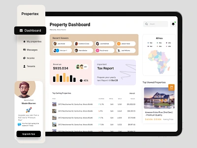 Propertex ~ Real Estate Dashboard 🏘 admin panel management dashboard product design property property manager property rent real estate agency real state realestate residence dashboard saas web app web development