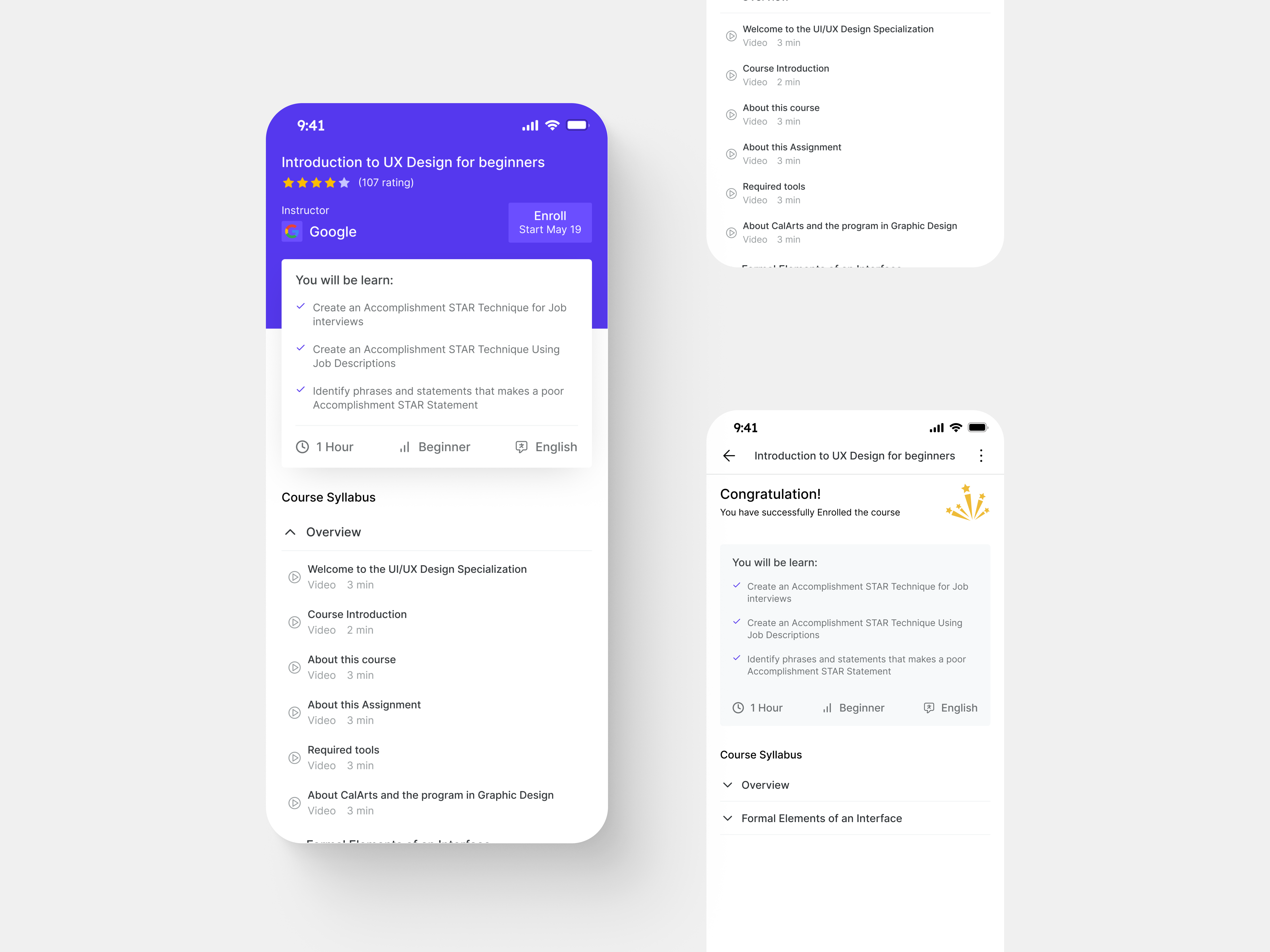 Online Learning App UI/UX Design app design course app design e learning app mobile app ui ui design tutorial ui ux design uiux ux ui design