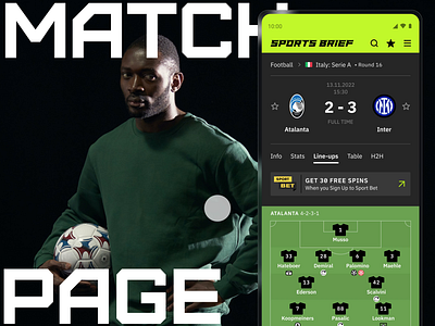 Sports Brief Web • Match bets interface match mobile news portal responsive results sport sport news stats ui uiux ux