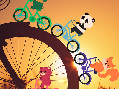 Baby animals enjoying a bike ride baby animals bike clipart clipart graphic design